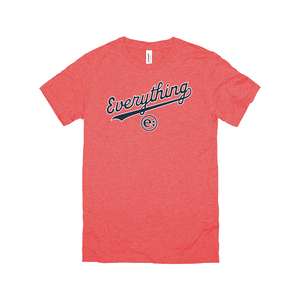 Red "Everything" Baseball T-Shirt