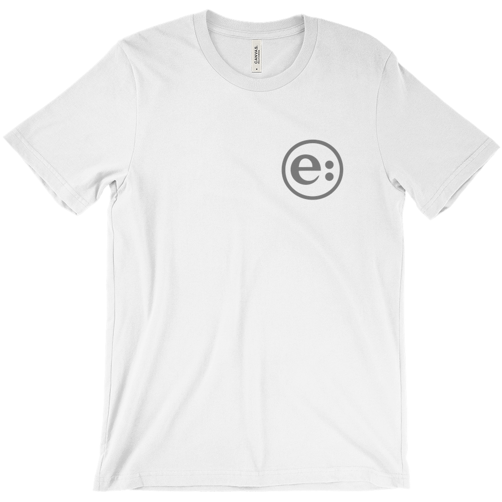Grey Upper Left Logo on White T-Shirt – thebandeverything